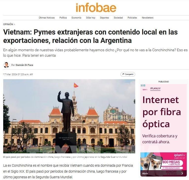 Báo chí Argentina đánh giá cao đóng góp của SMEs trong kinh tế Việt Nam 